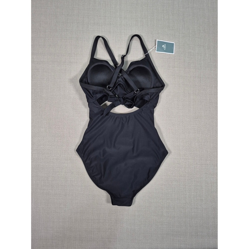 Eomenie Womens One Piece Swimsuit Black Cutout Tummy Control Monokini Size S NEW - Picture 7 of 11